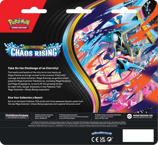 POKÉMON TCG: Mega Evolution 4 Chaos Rising - 3 Pack Blister