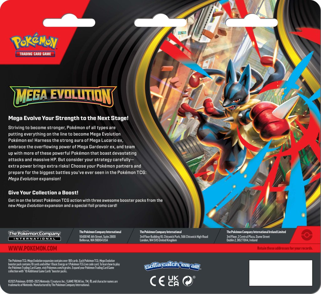 POKÉMON TCG: Mega Evolution 1 - Three Booster Blister