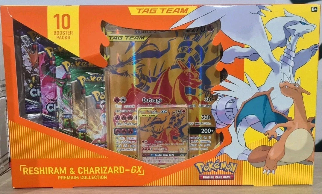 POKÉMON TCG: Charizard & Reshiram GX Premium Collection Box