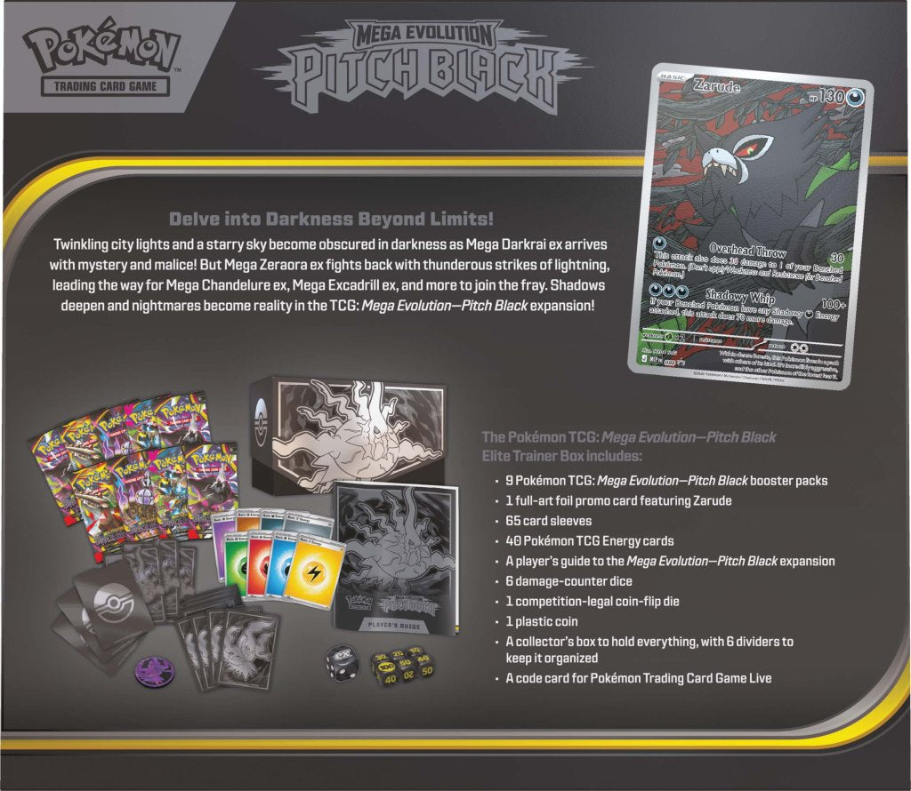 POKÉMON TCG: Mega Evolution 5 Pitch Black - Elite Trainer Box Sealed Case