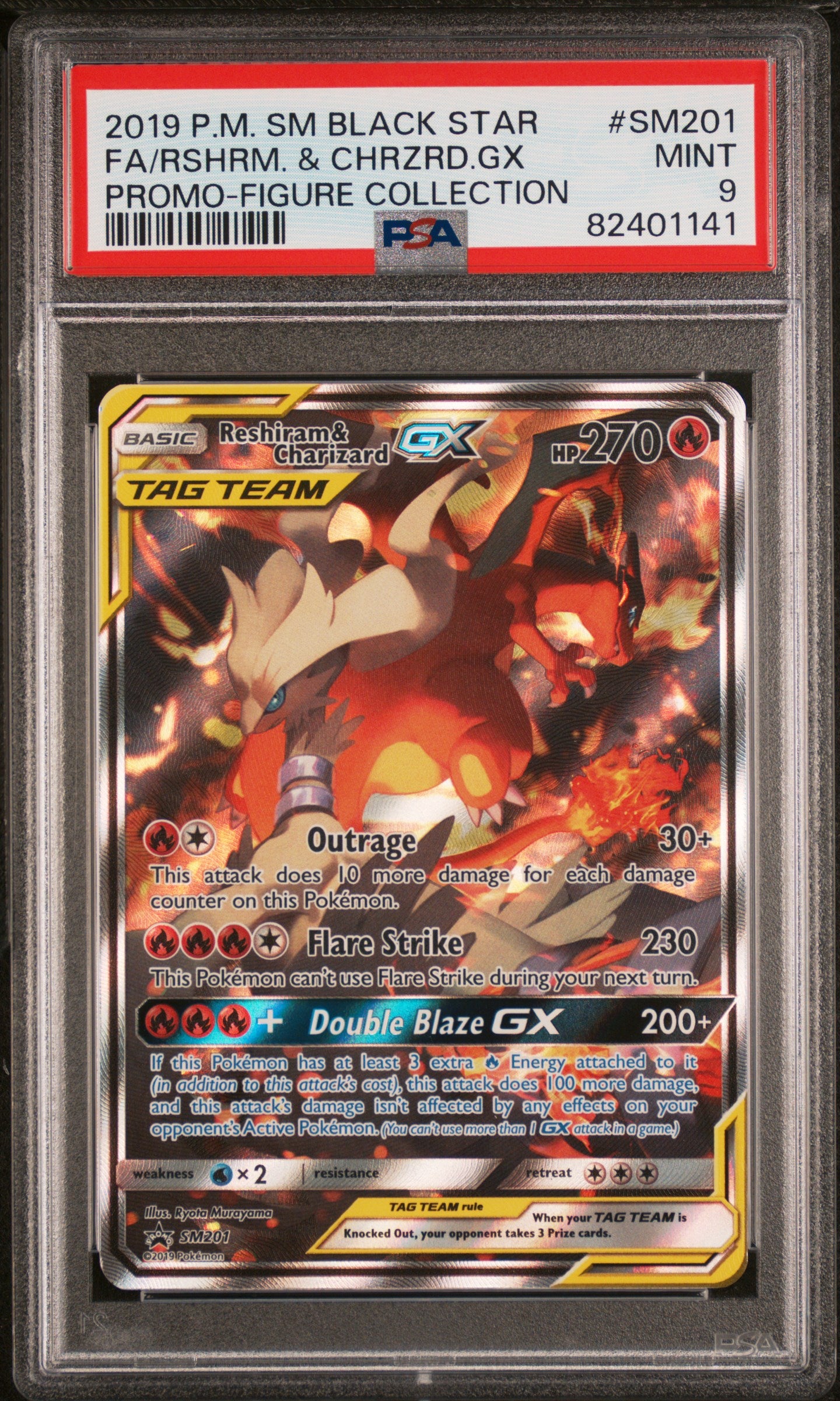 Reshiram & Charizard Gx SM201 Charizard-gx Figure Collection POKEMON PSA 9