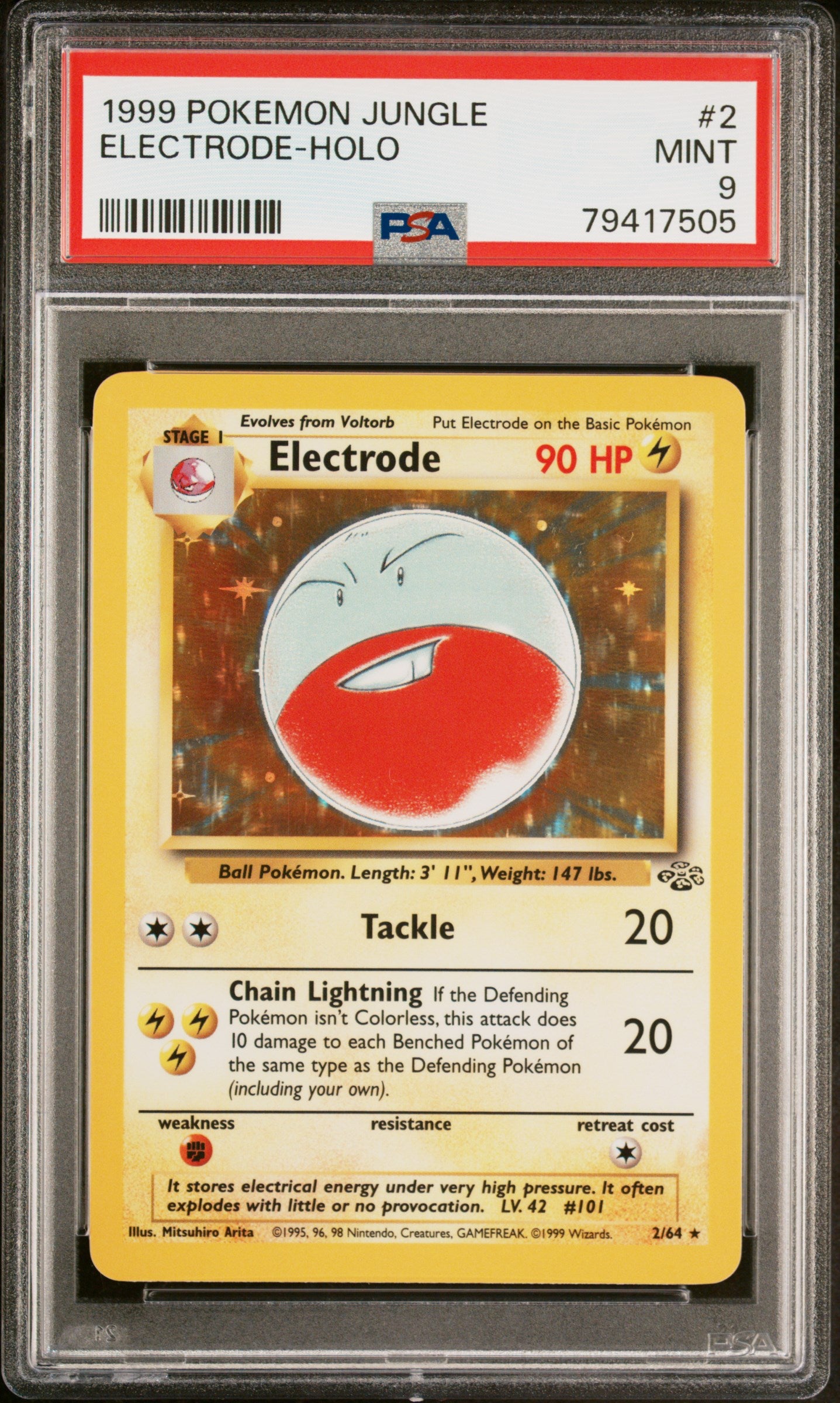 Electrode Holo 2/64 Jungle Pokemon PSA 9