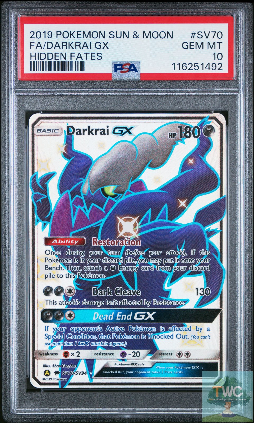 Darkrai Gx SV70/SV94 Hidden Fates POKEMON PSA 10