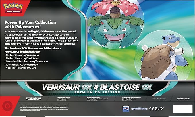 POKÉMON TCG: Venusaur EX and Blastoise EX Premium Collection Box