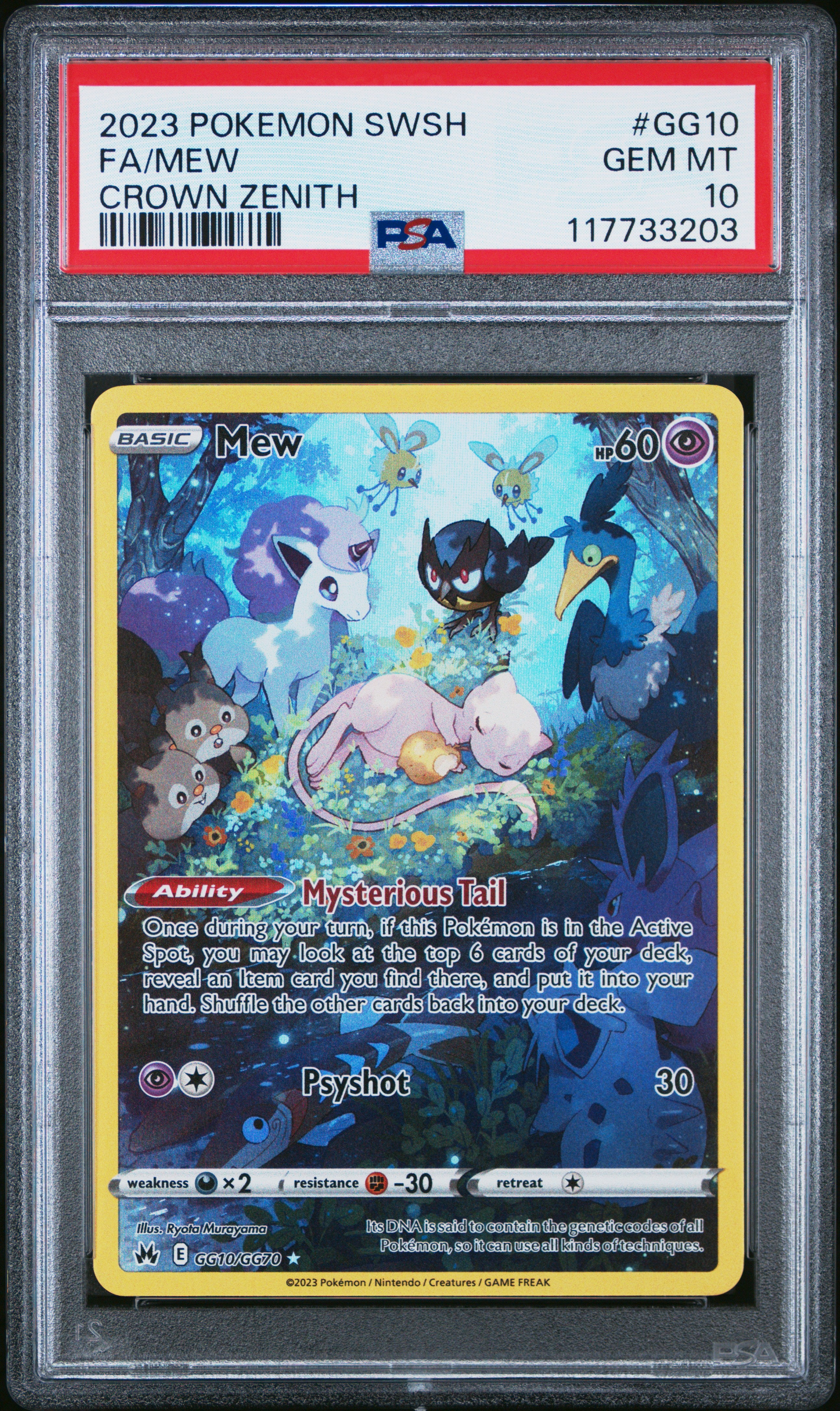 Mew GG10/GG70 Sword Shield Crown Zenith POKEMON PSA 10 – The
