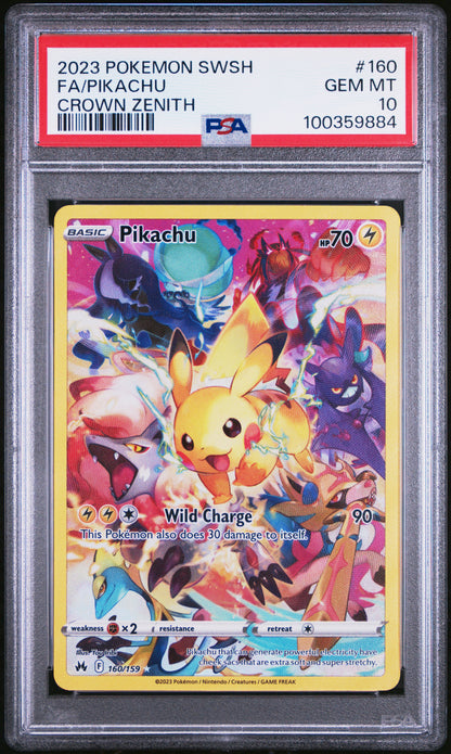 Pikachu 160/159 Sword Shield Crown Zenith POKEMON PSA 10