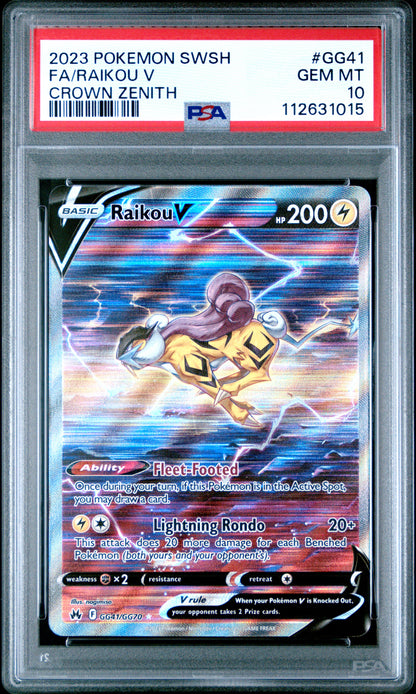 Raikou V GG41/GG70 Sword Shield Crown Zenith POKEMON PSA 10