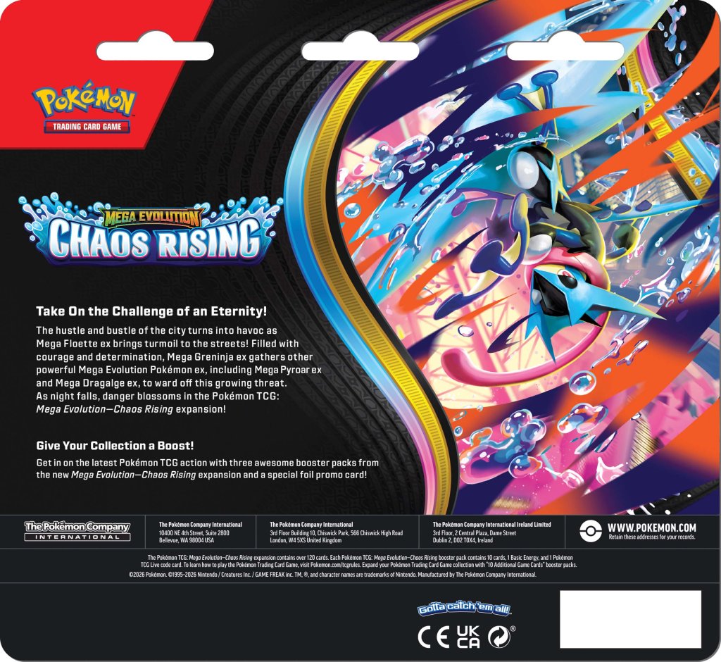 POKÉMON TCG: Mega Evolution 4 Chaos Rising - 3 Pack Blister