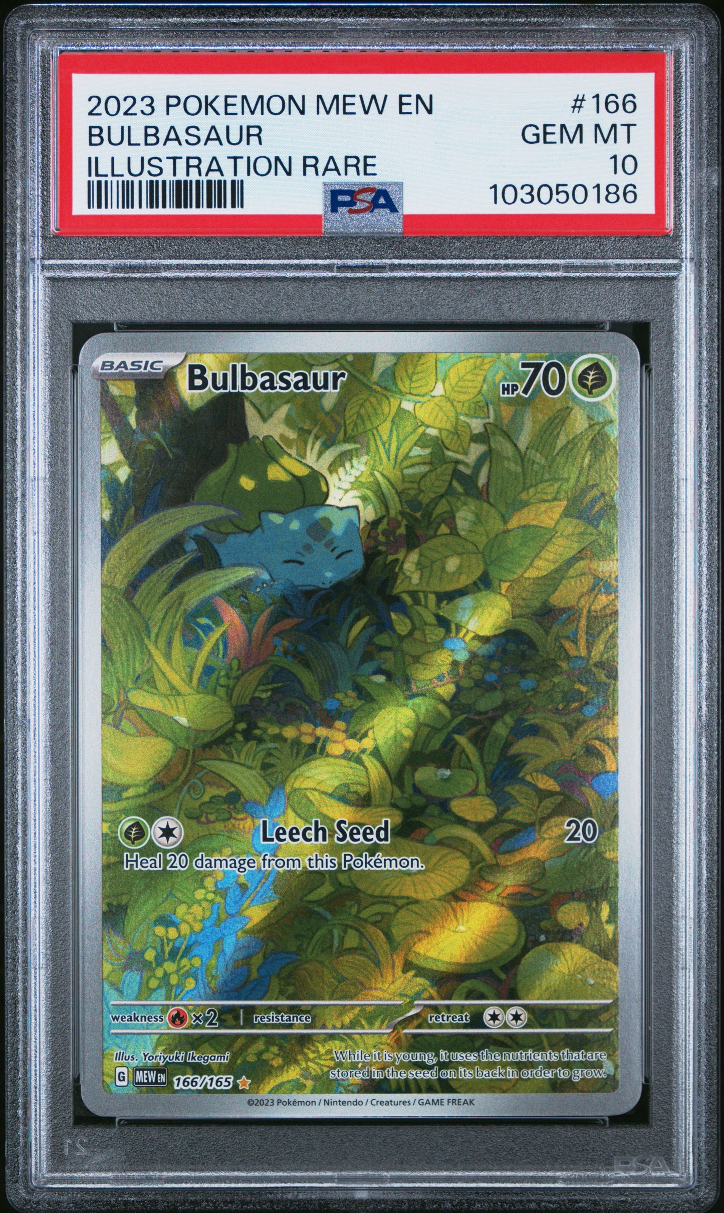 Bulbasaur 166/165 Illustration Rare 151 POKEMON PSA 10