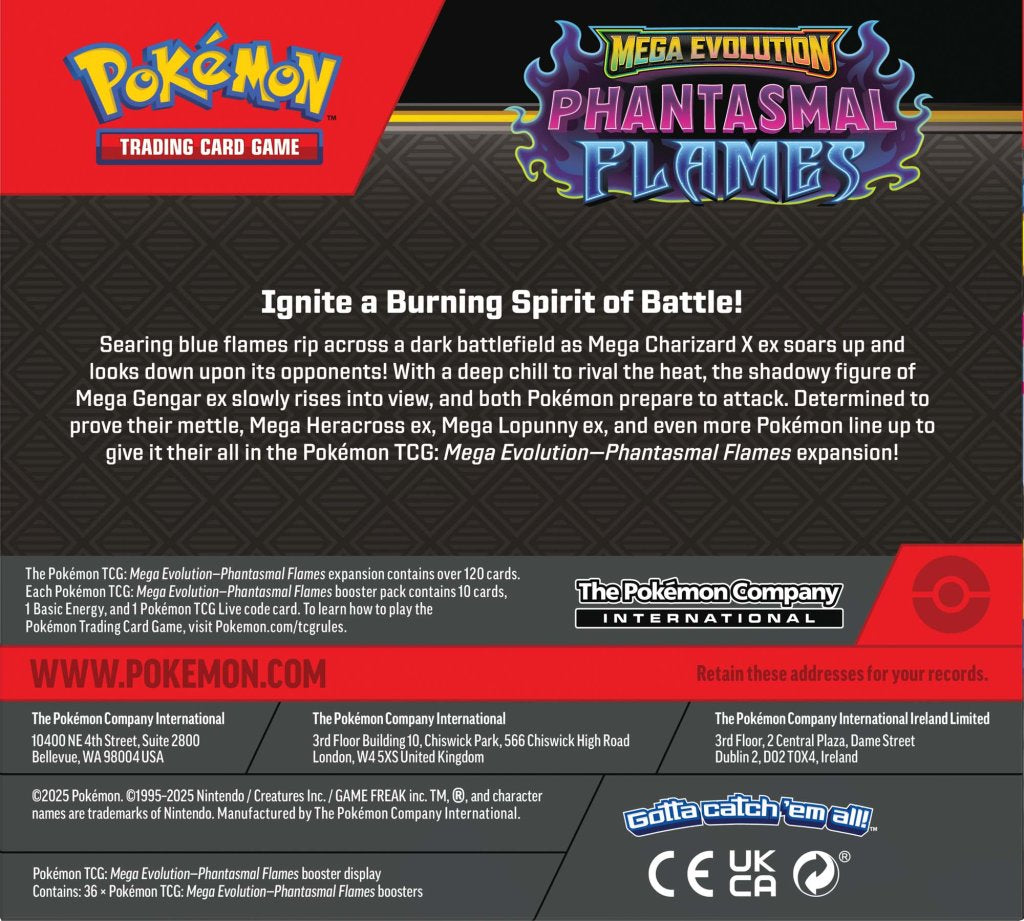 POKMON TCG: Mega Evolution 2 Phantasmal Flames - Booster Box Case The Wandering Collector POKMON TCG: Mega Evolution 2 Phantasmal Flames - Booster Box Case The Wandering Collector