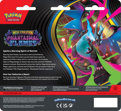 [PRE-ORDER] POKÉMON TCG: Mega Evolution 2 Phantasmal Flames - 3-Pack Blisters Case