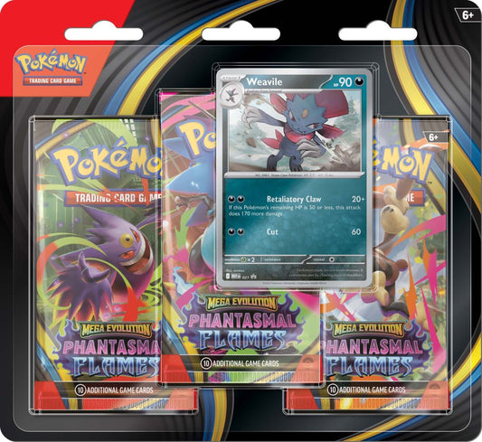 [PRE-ORDER] POKÉMON TCG: Mega Evolution 2 Phantasmal Flames - 3-Pack Blisters