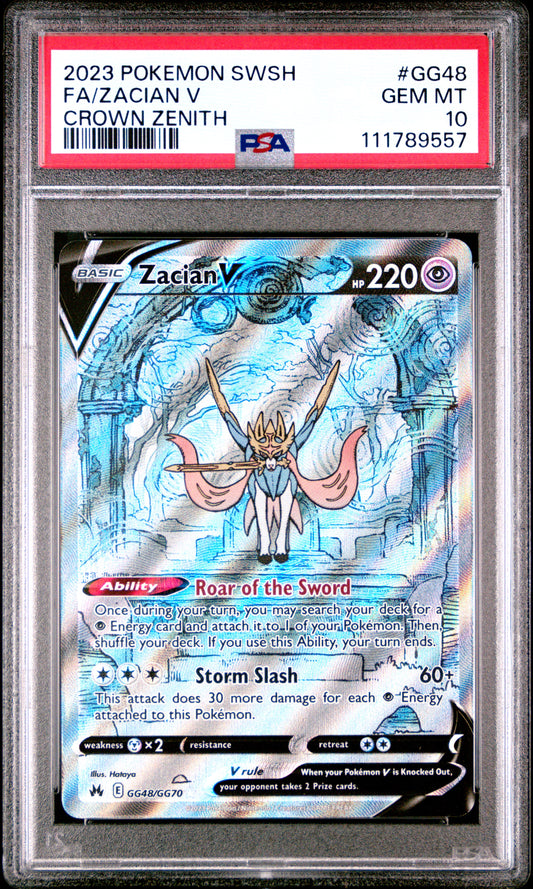 Zacian V GG48/GG70 Sword Shield Crown Zenith POKEMON PSA 10