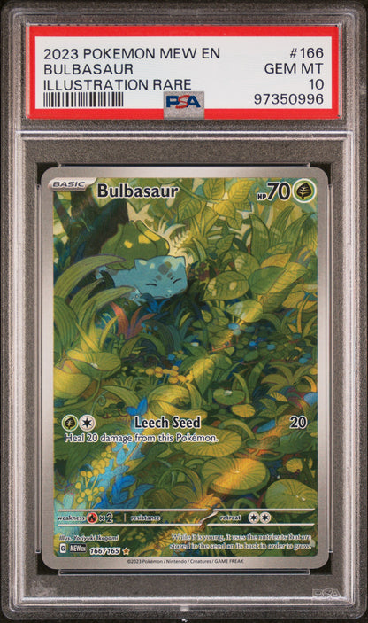 Bulbasaur 166/165 Illustration Rare 151 POKEMON PSA 10 The Wandering Collector Bulbasaur 166/165 Illustration Rare 151 POKEMON PSA 10 The Wandering Collector