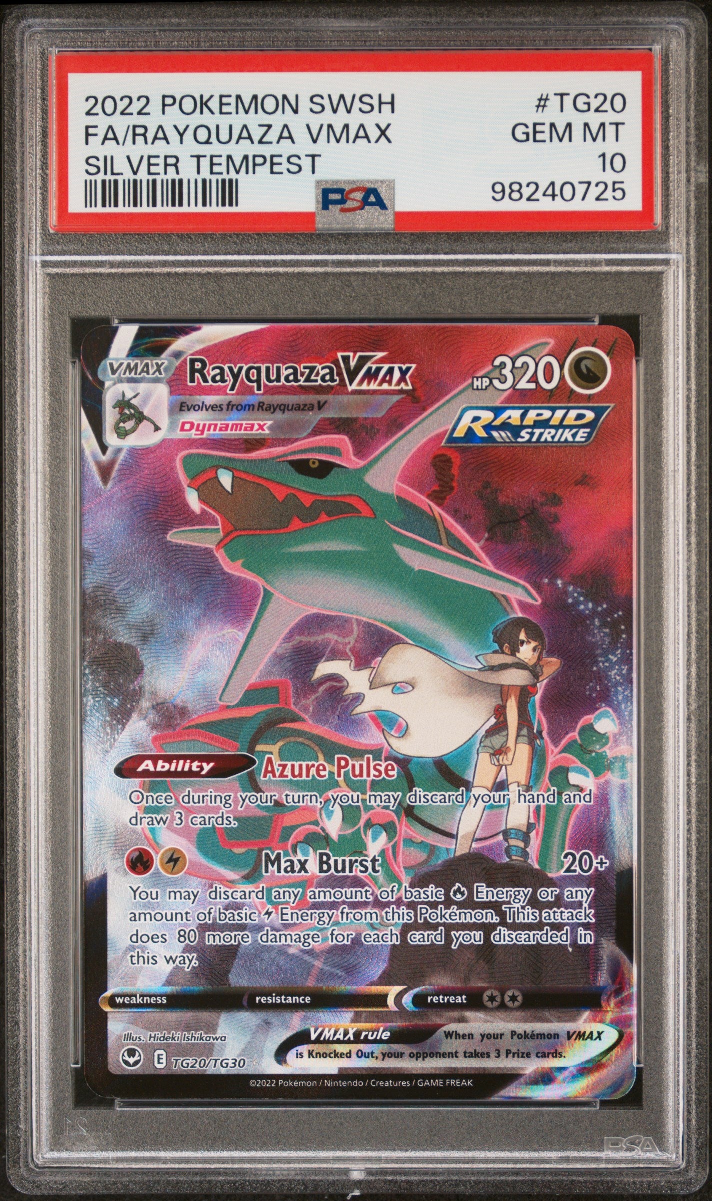 Rayquaza Vmax TG20/TG30 Silver Tempest POKEMON PSA 10